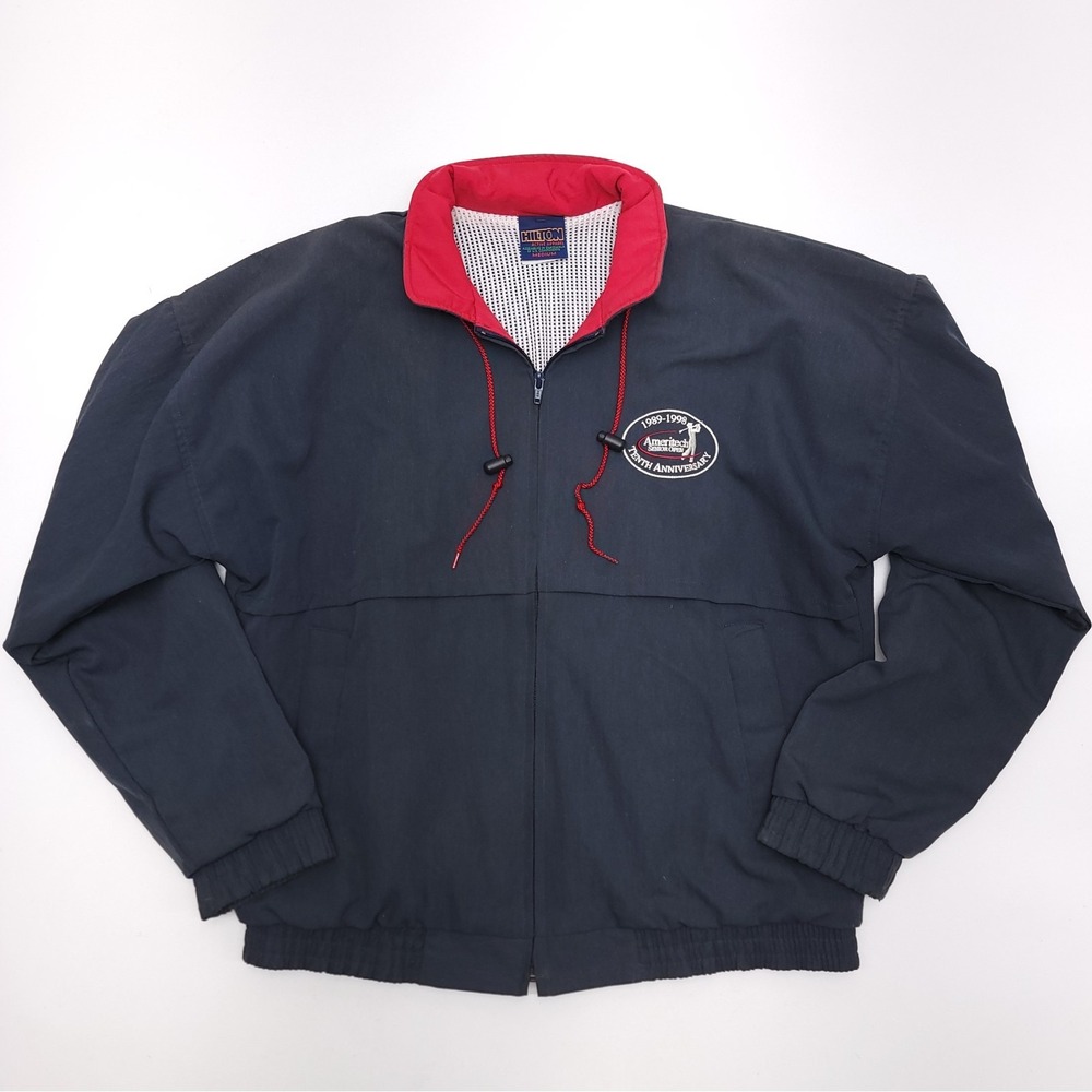 Vintage‎ Hilton Active Apparel Blue Bomber Golf Jacket M Ameritech Senior Open